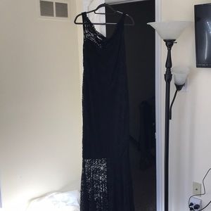 Black lace long dress